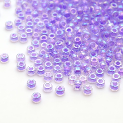 S-33 시드비즈 (기본사이즈 no.630) 2mm Violet Lined Clear AB(10g)
