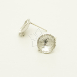 SIL737-NEW 보울플라워 침귀걸이(Small) 10mm 은침/무광백금(1조)