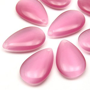 [단종]캣츠아이 물방울(앞구멍) 22mm 핑크(1개)