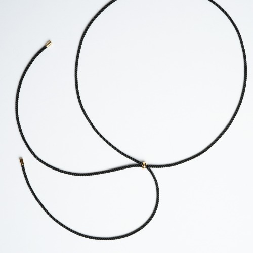 WR64-두께 2mm 길이조절 완성 롱목걸이줄 스트링 매듭끈 목걸이 폴리자가드 블랙컬러(1개)