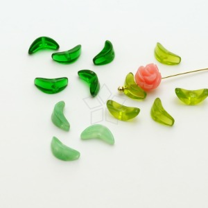 AR285-아크릴 비즈 꽃받침 꽃대 꽃잎 나뭇잎 비즈 9mm 작은사이즈 색상선택(2개)