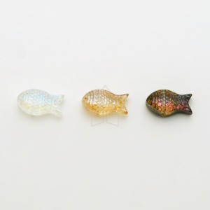 GL52-글래스 물고기 통과형 참 팬던트 15x8mm 색상선택(10개)